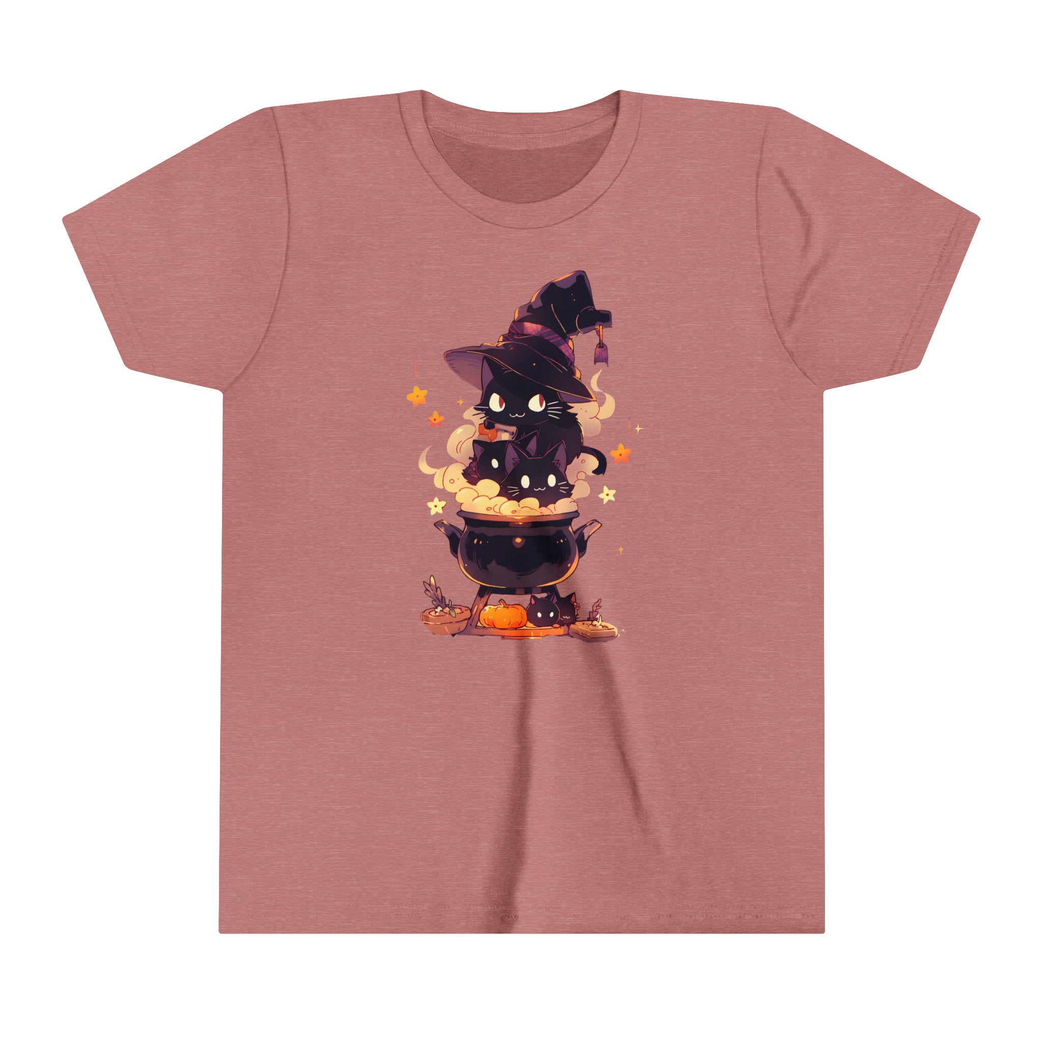 Witch Kitty Girls Halloween Short Sleeve Tee