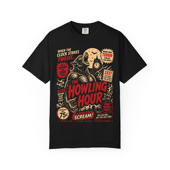 Howling Hour Retro Horror Poster Mens WUNDERLAND Halloween Booteek Short Sleeve Tee