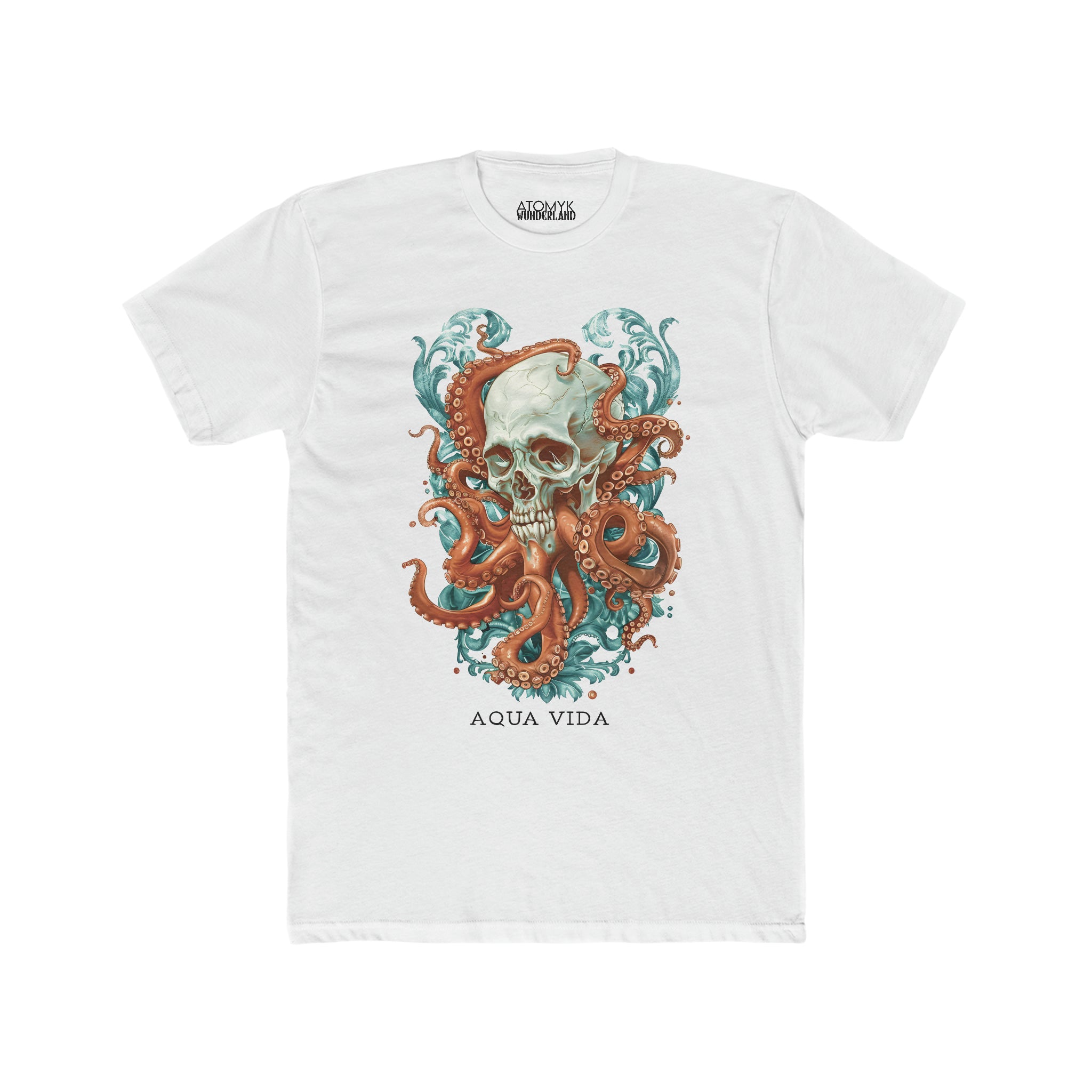 Aqua Vida Kraken Skulls Mens Graphic Tee