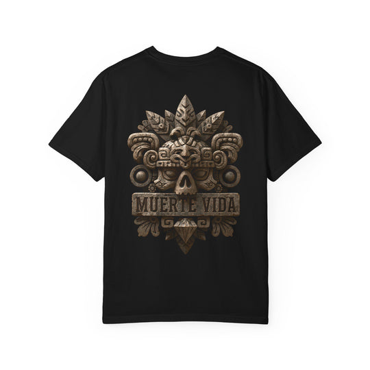 Aztec Stone Skull Mens Muerte Vida Short Sleeve Tee