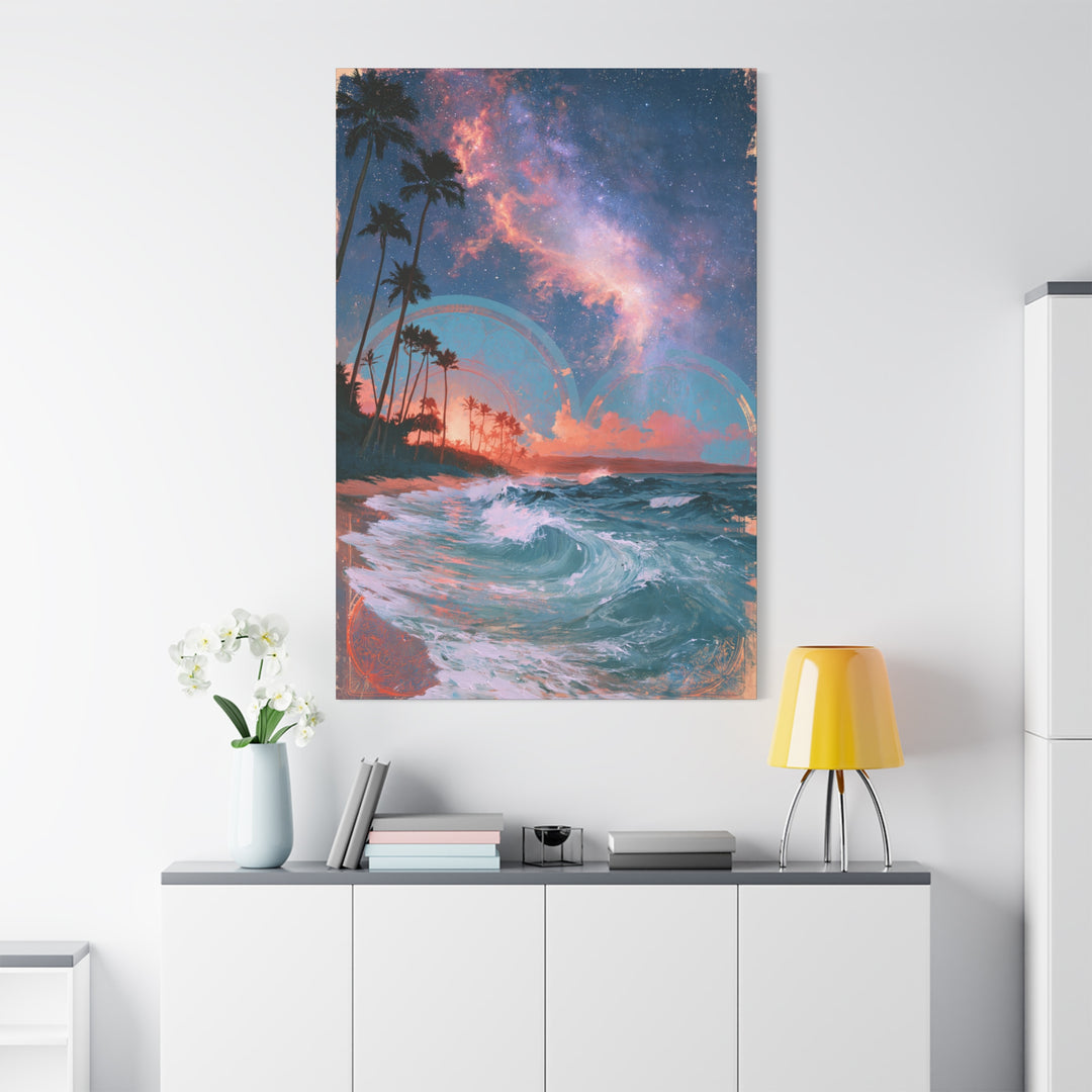 Tropical Wave — Surreal Sunset Beach Canvas Wall Art