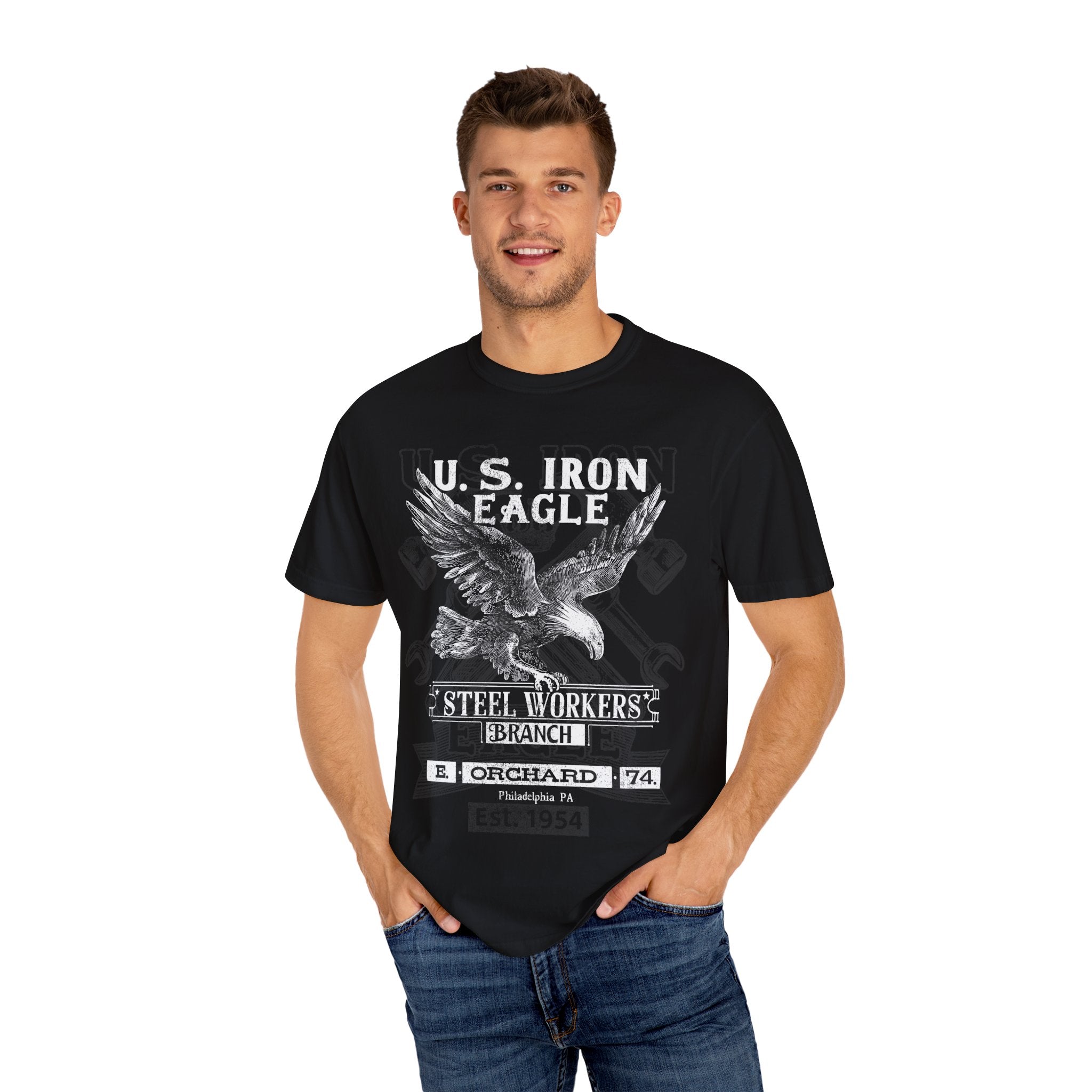 U.S. IRON EAGLE STEEL WORKERS Mens WUNDERLAND Short Sleeve Tee