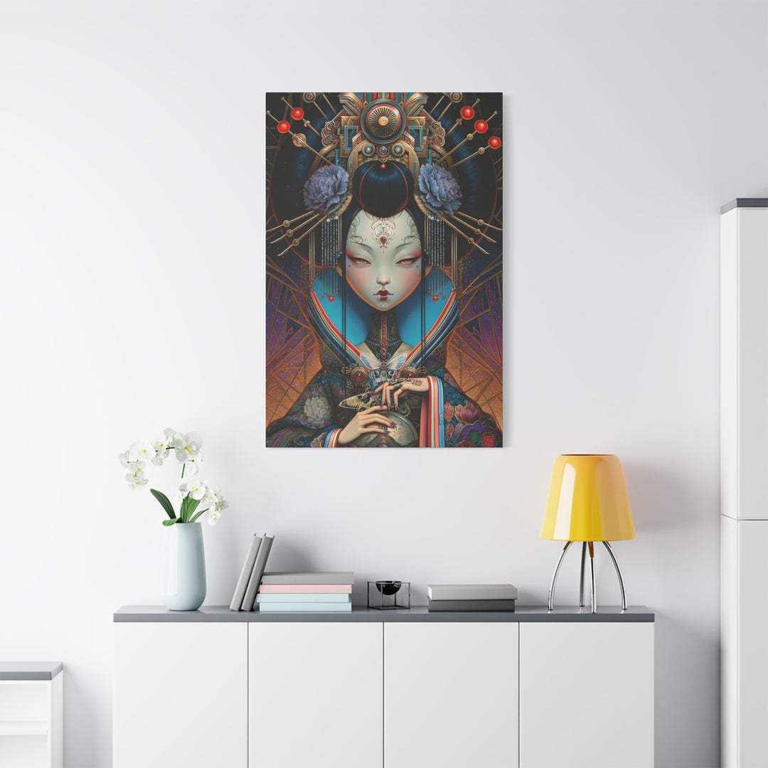 Regal Geisha Canvas Print — Surreal Portrait Wall Art