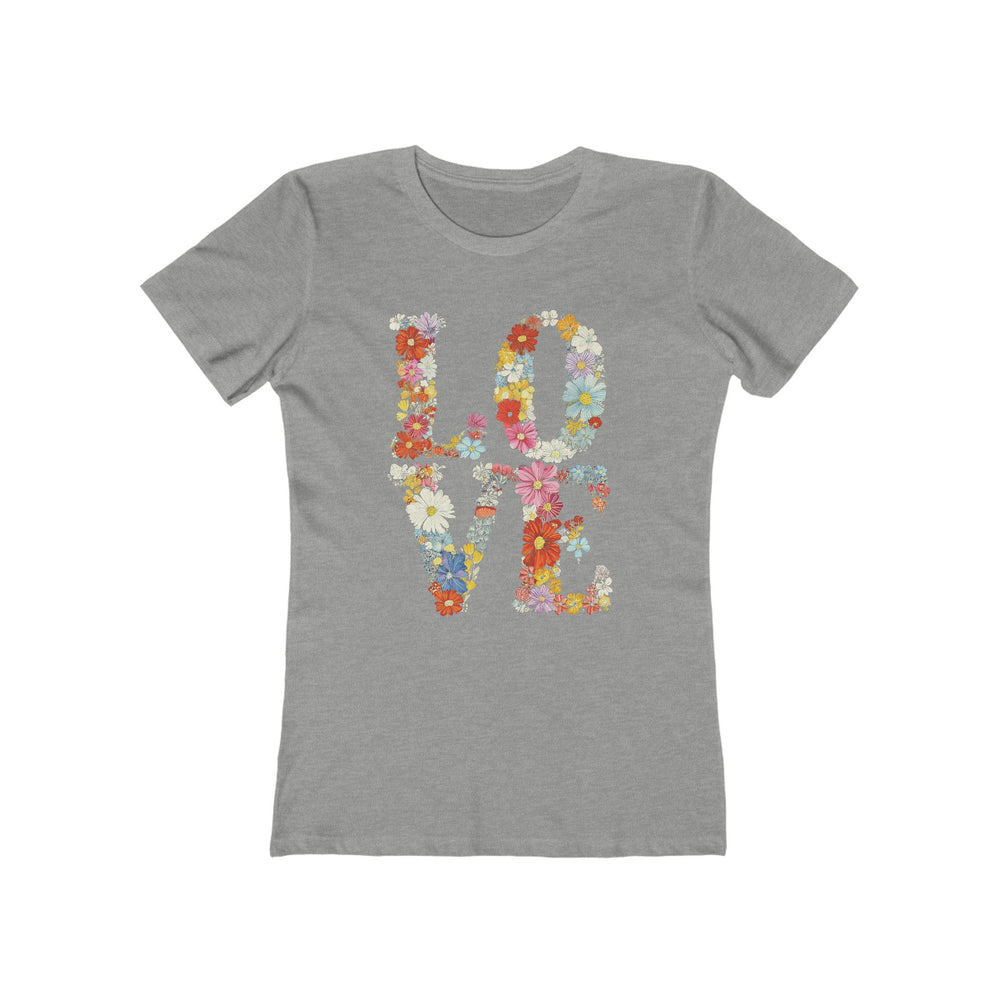 Love In Floral Letters Womens L'Atomique Boyfriend Graphic Tee