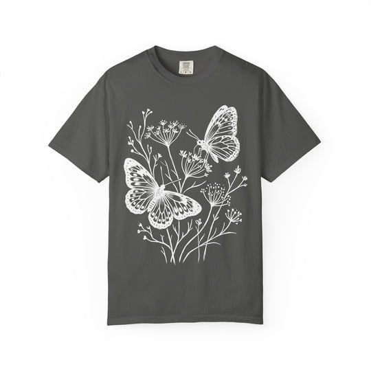 Boho Butterflies And Wildflowers Womens L'Atomique Relaxed Fit Comfort Colors Graphic Tee