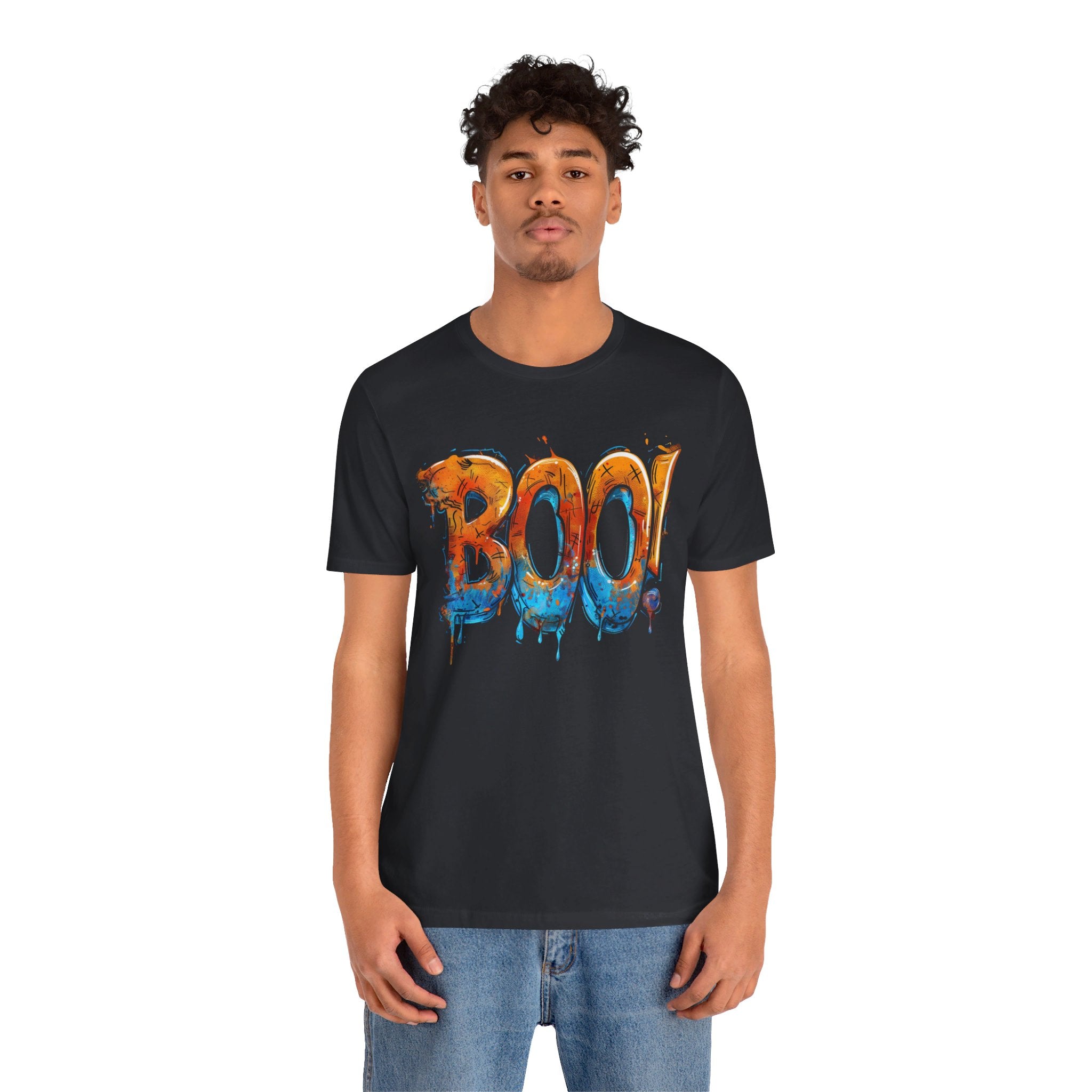 Boo! Graffiti Mens Halloween Booteek Jersey Short Sleeve Tee