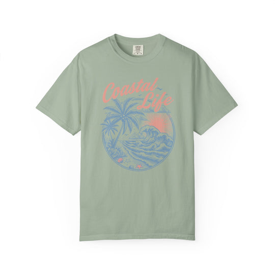 Coastal Life Tropical Surf Beach Womens L'Atomique Relaxed Fit Comfort Colors Graphic Tee