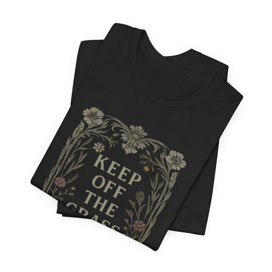 KEEP OFF THE GRASS Vintage Womens L'Atomique Graphic Tee