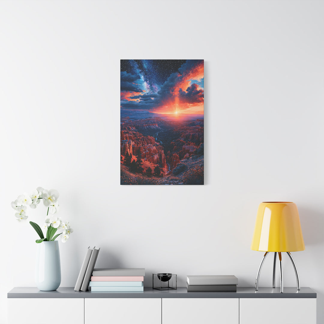 Canyon Under the Sunset Galaxy Canvas Wall Art