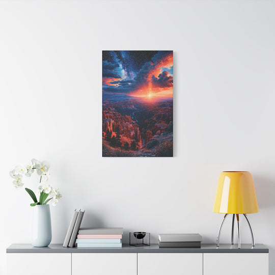 Canyon Under the Sunset Galaxy Canvas Wall Art