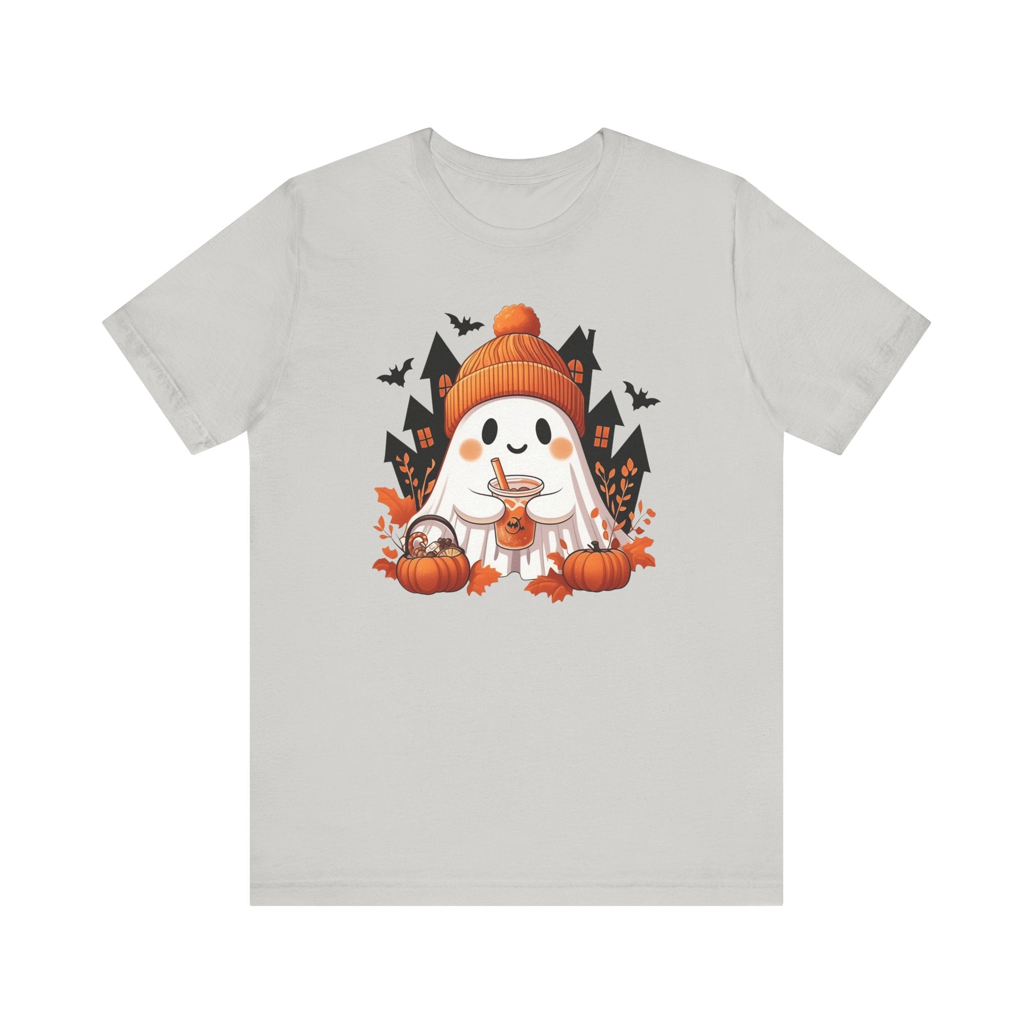 Pumpkin Spice Ghost Womens Halloween Booteek Jersey Short Sleeve Tee