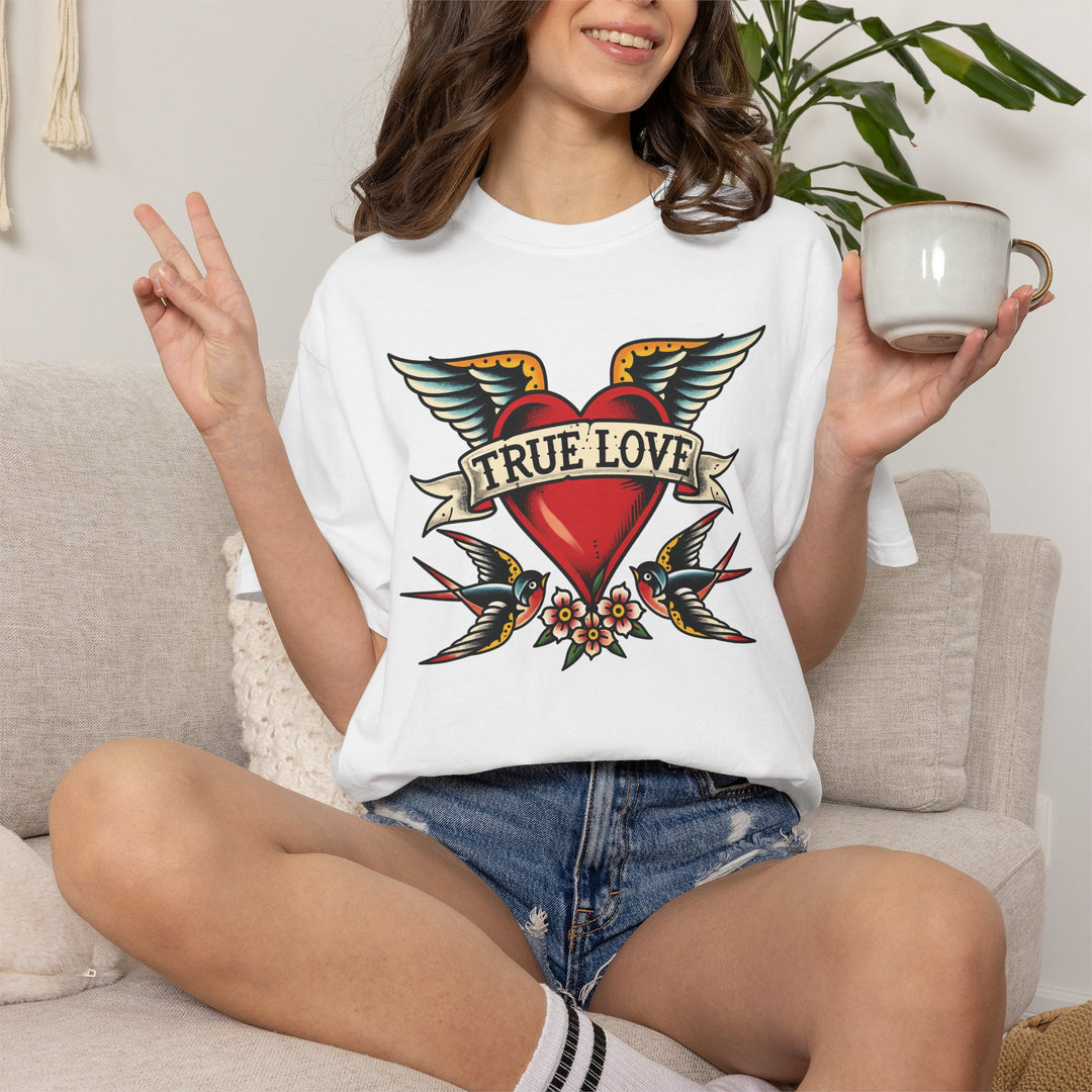 True Love Heart Tattoo Womens L&