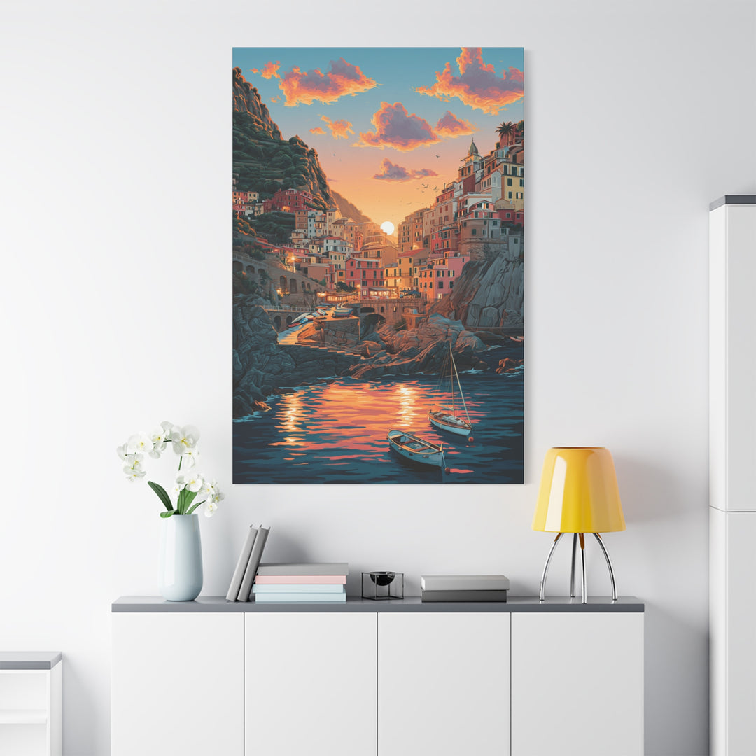 A Morning In Riomaggiore Canvas Wall Art
