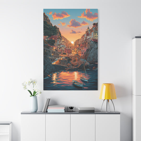 A Morning In Riomaggiore Canvas Wall Art