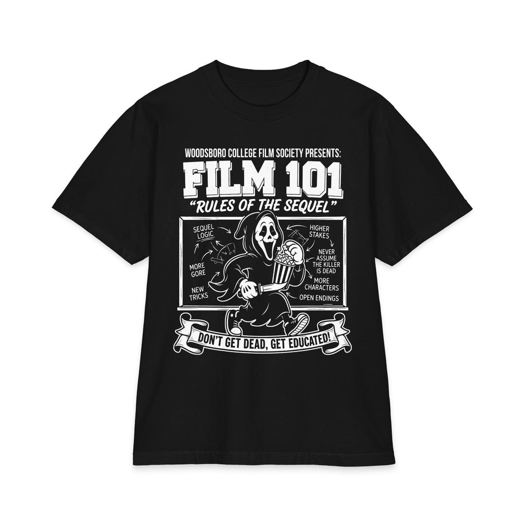 Film Rules 101 College Film Society Heavyweight Boxy Fit Halloween Tee