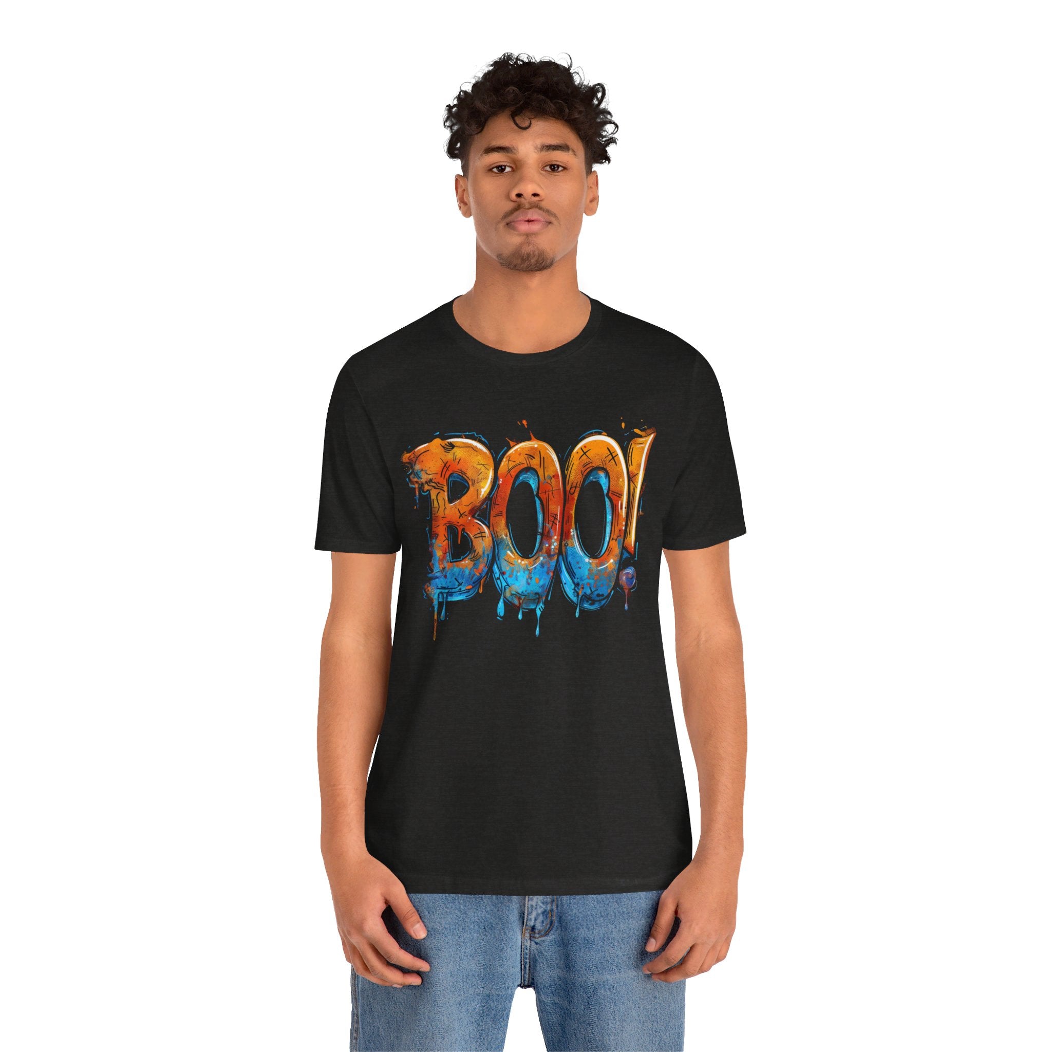 Boo! Graffiti Mens Halloween Booteek Jersey Short Sleeve Tee