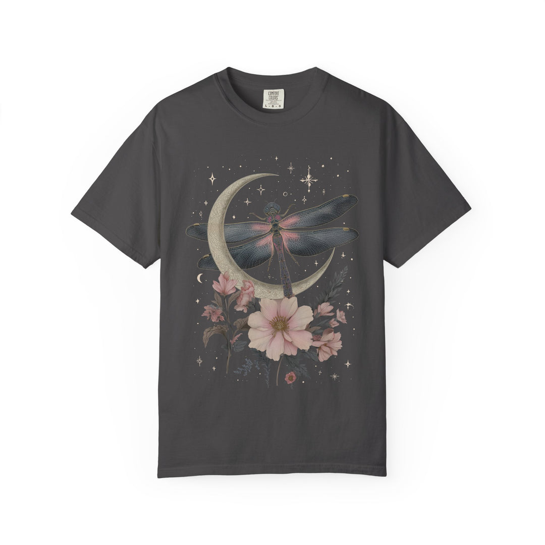 Dragonfly Floral Crescent Moon and Stars Boho Womens L&