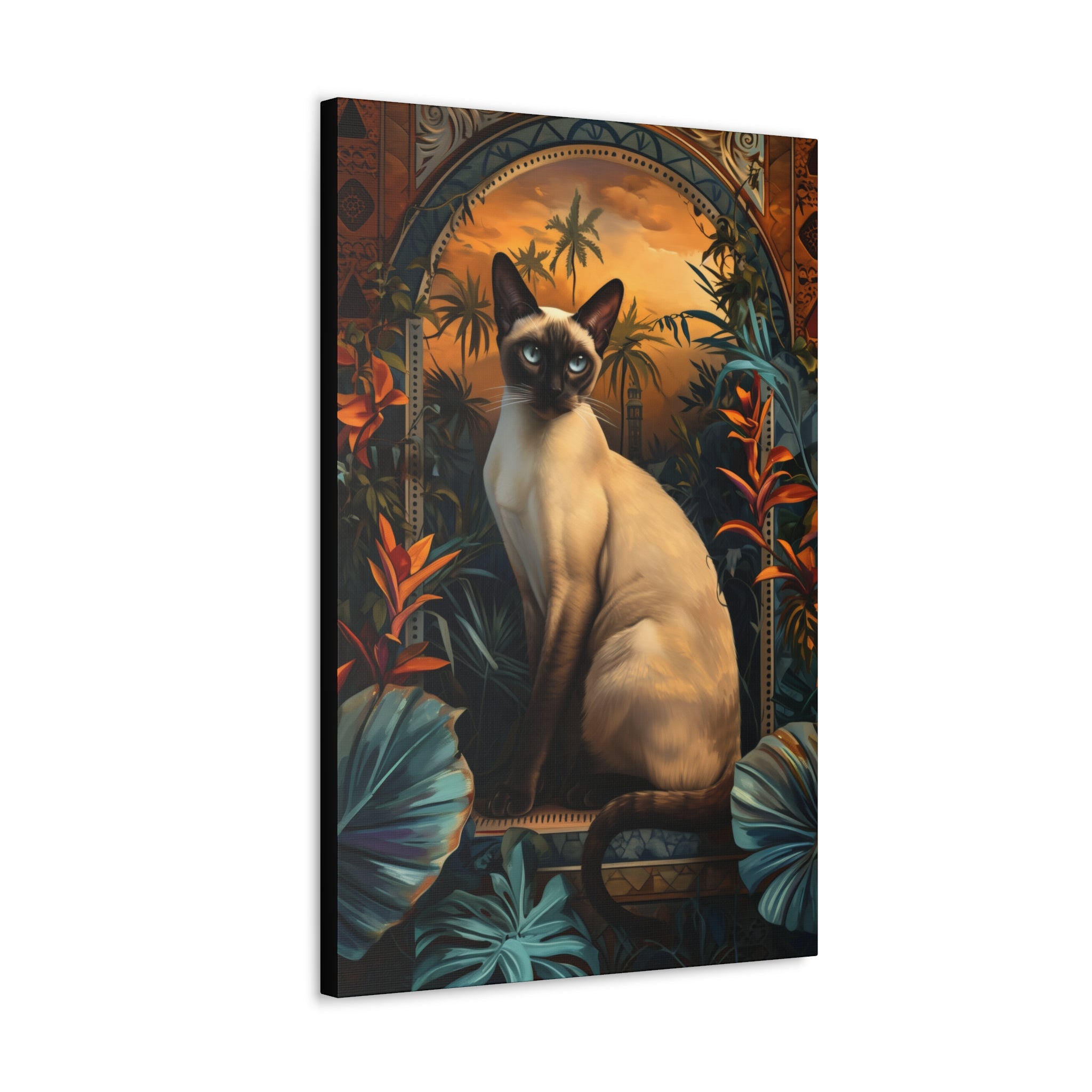 Feline Flora Canvas Print