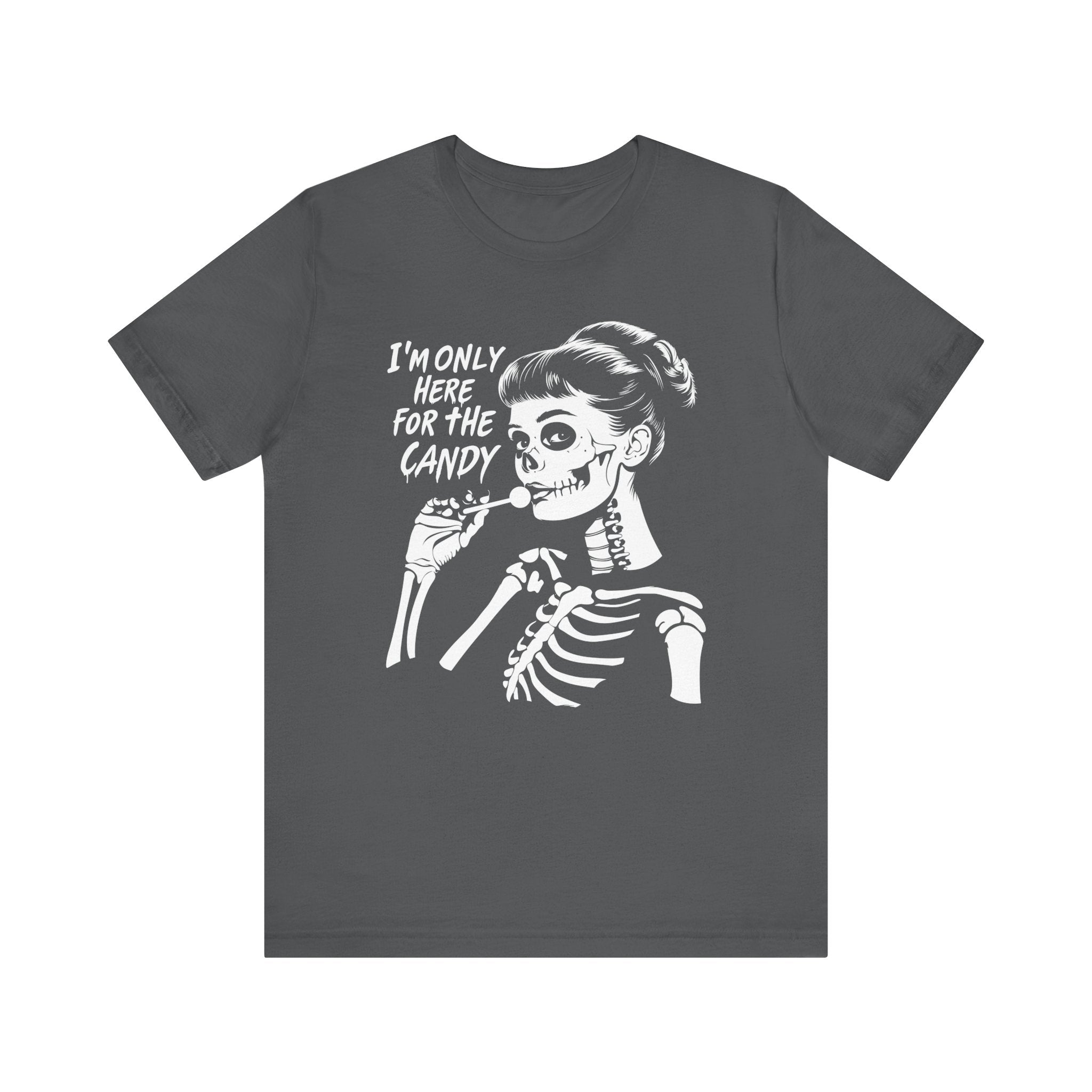 I’m Only Here For The Candy Womens Halloween Booteek Jersey Short Sleeve Tee