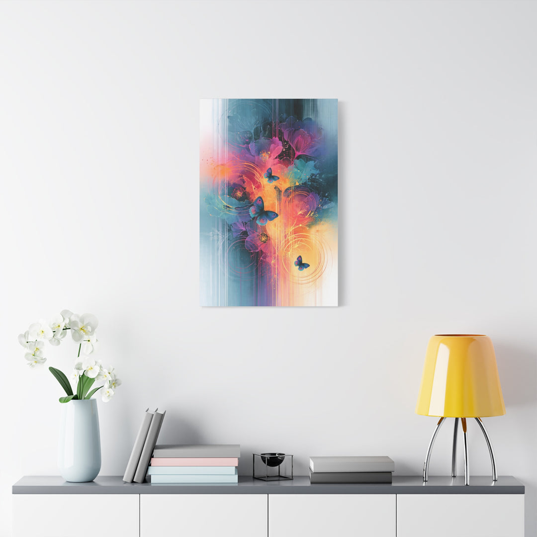 Flutter Of Colors Butterflies And Flora Canvas Wall Art