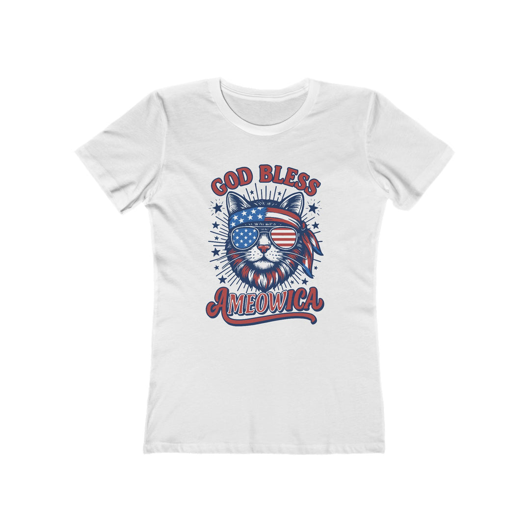 God Bless Ameowica 4th of July Liberty Womens L&