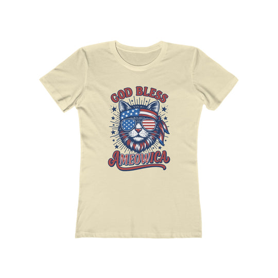 God Bless Ameowica 4th of July Liberty Womens L&