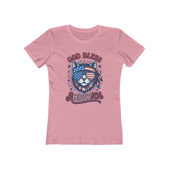 God Bless Ameowica 4th of July Liberty Womens L&