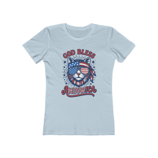 God Bless Ameowica 4th of July Liberty Womens L&