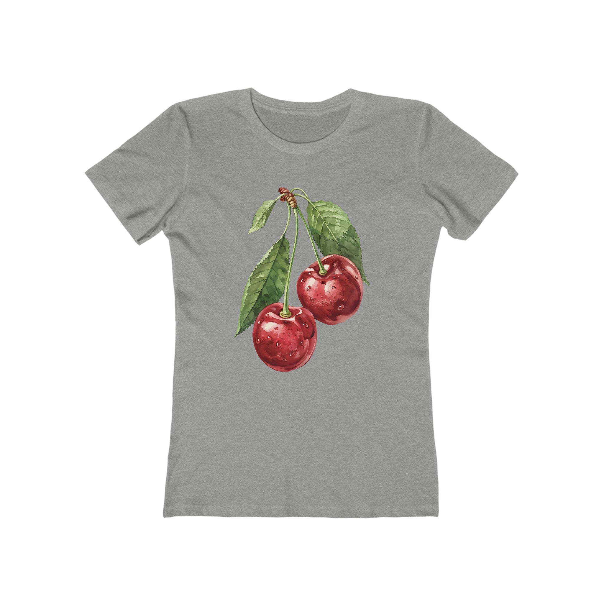 Double Cherry Watercolor Womens L'Atomique Graphic Tee