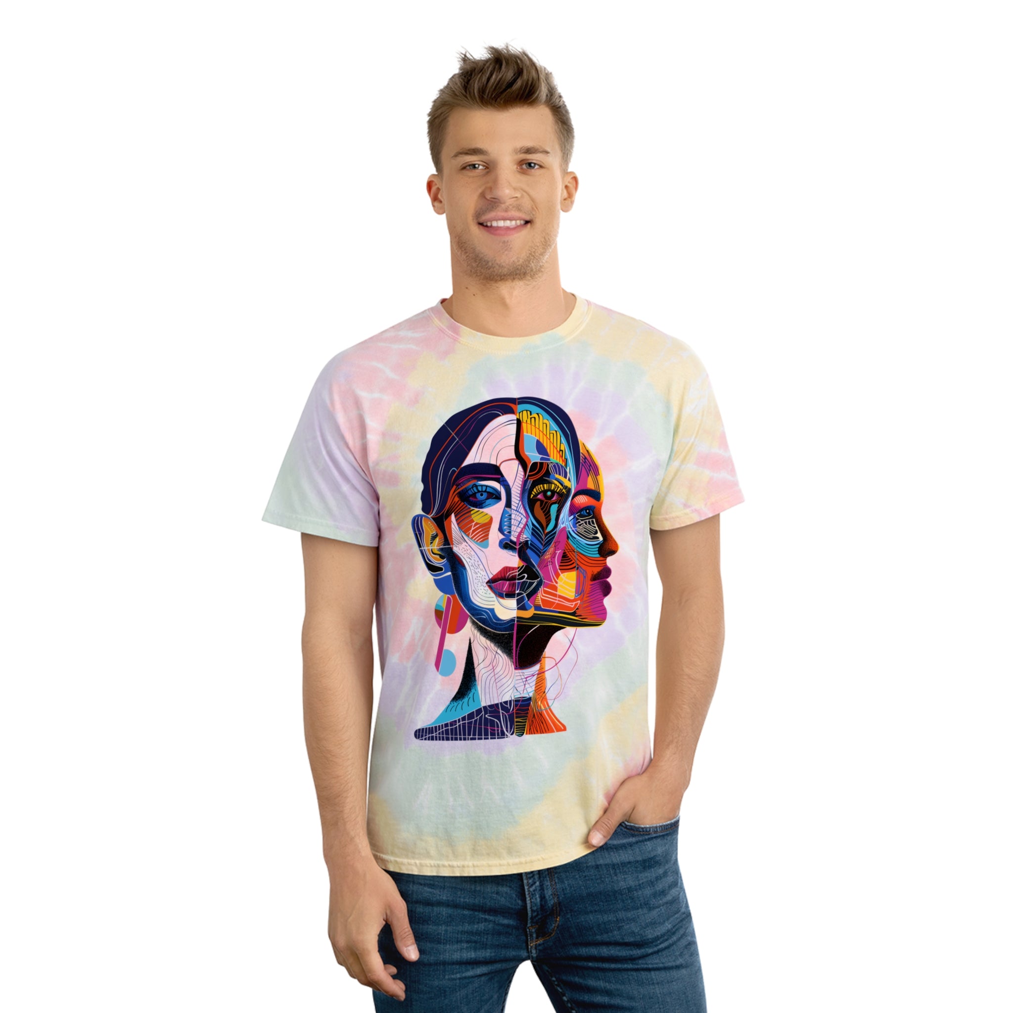 Divisuality Mens Wunderland Graphic Tie-Dye Tee, Spiral