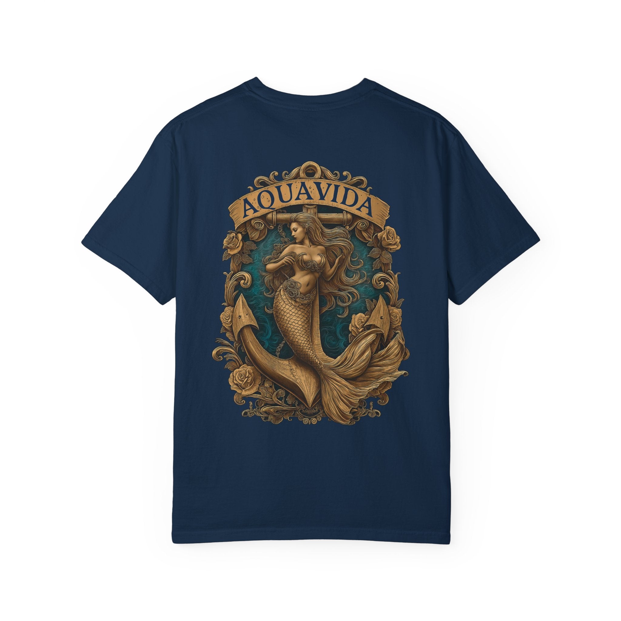 Mermaid Crest Mens AQUA VIDA Short Sleeve Tee