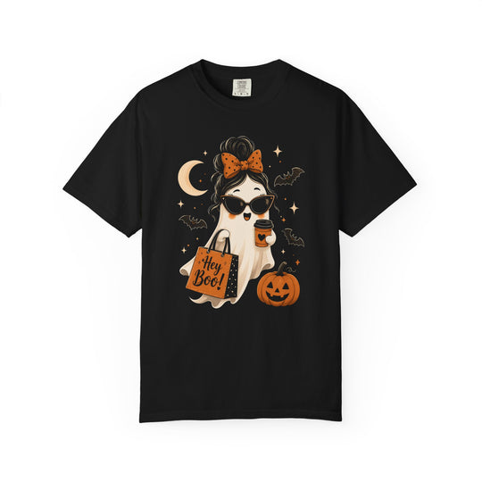 Hey Boo Cute Ghost Womens WUNDERLAND Halloween Booteek Short Sleeve Tee