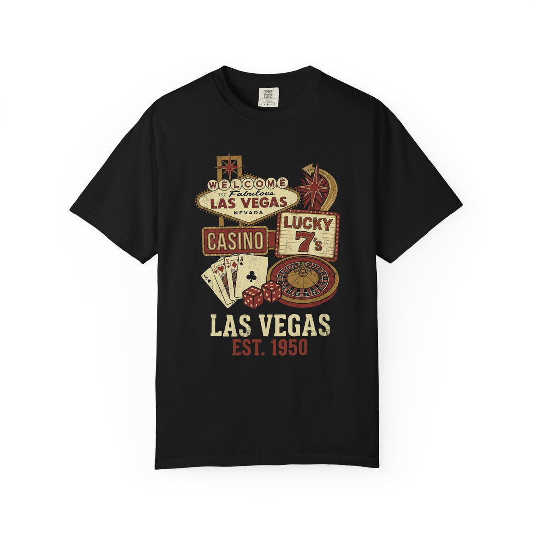 Las Vegas CASINO Signs Mens WUNDERLAND Heritage Short Sleeve Tee