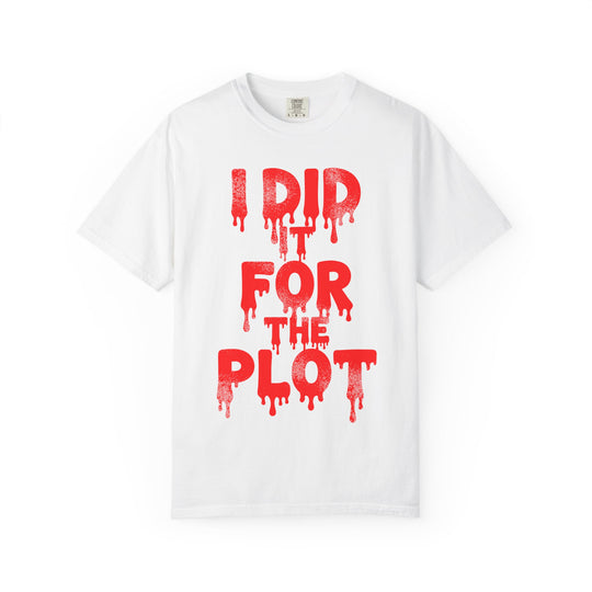 I Did It For The Plot Mens WUNDERLAND Backyard Dept Halloween Booteek Short Sleeve Tee