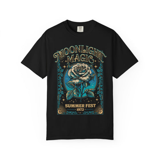 Moonlight Magic Vintage Summer Fest 1972 Womens L'Atomique Relaxed Fit Comfort Colors Graphic Tee