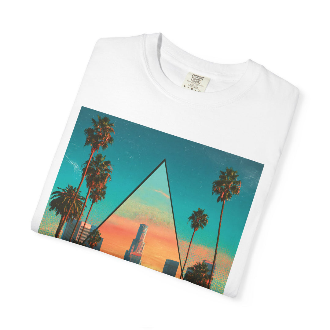 Los Angeles Geo Sunset Mens WUNDERLAND Vibes Short Sleeve Tee