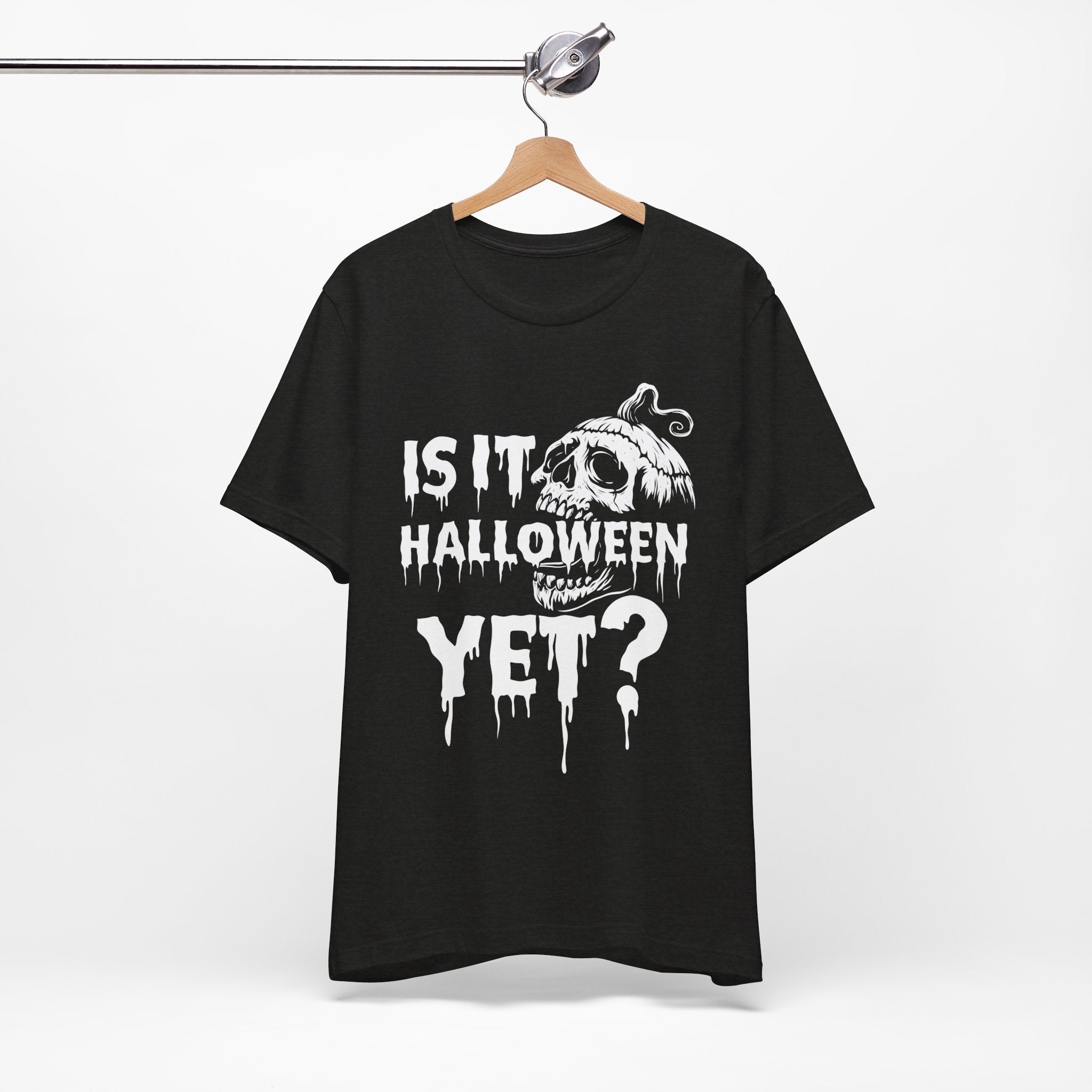 Is It Halloween Yet Pumpkin Skull Mens Halloween Booteek Jersey Short Sleeve Tee