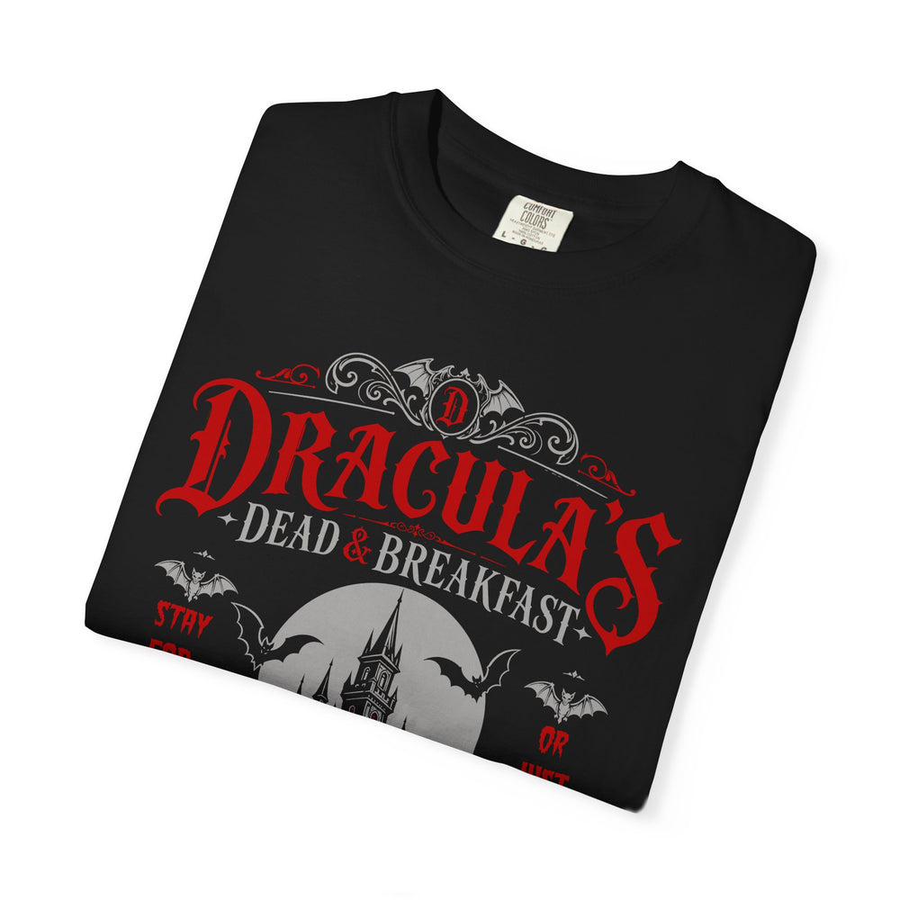 Dracula's Dead Breakfast Transylvania Vampire Castle Mens WUNDERLAND Halloween Booteek Short Sleeve Tee