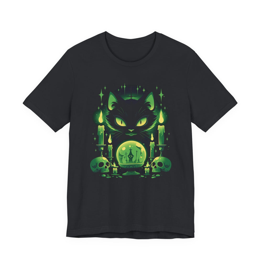 Black Cat Crystal Ball Halloween Classic Fit Tee