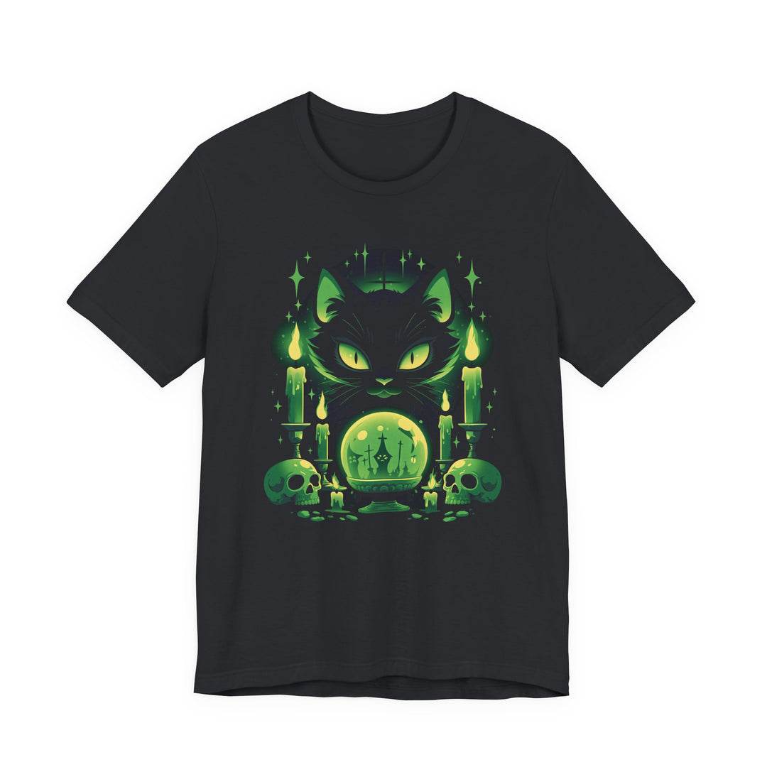 Black Cat Crystal Ball Halloween Classic Fit Tee