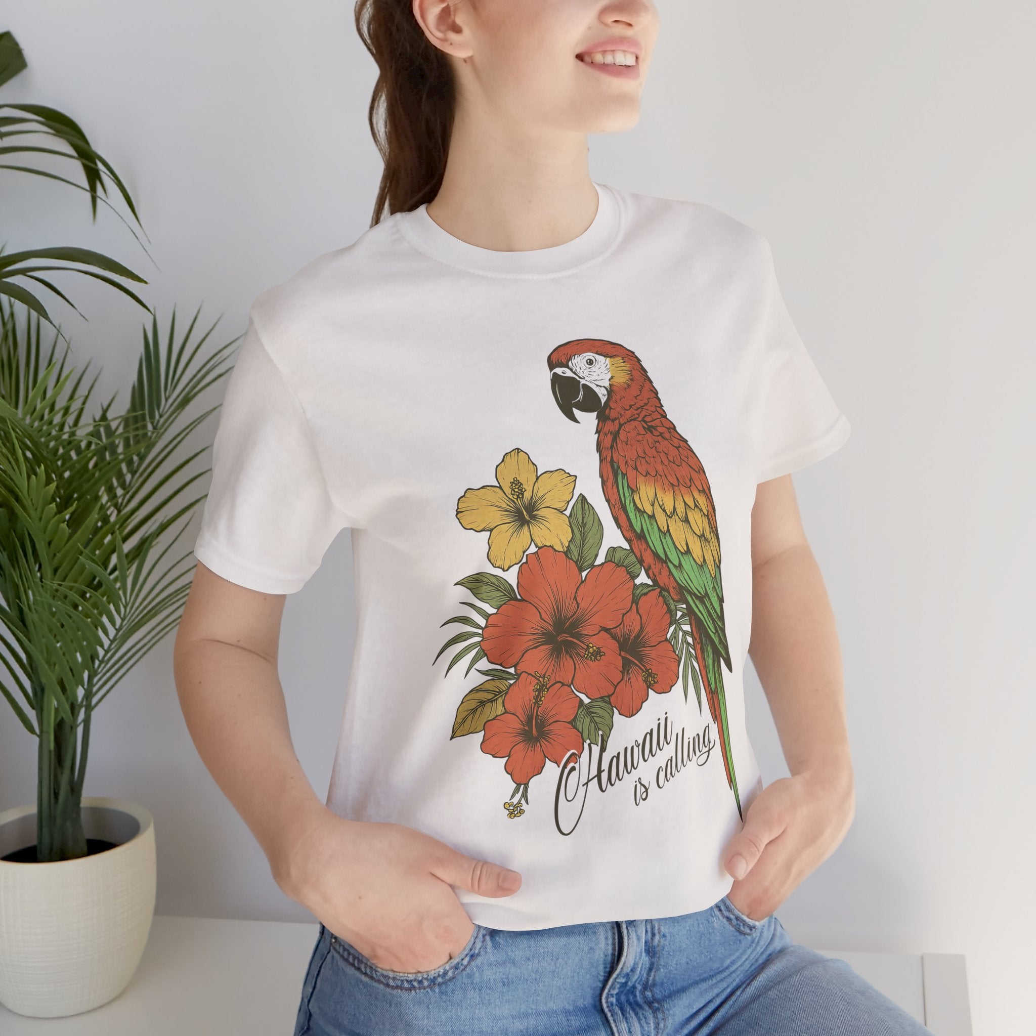 HAWAII IS CALLING Vintage Womens L'Atomique Graphic Tee
