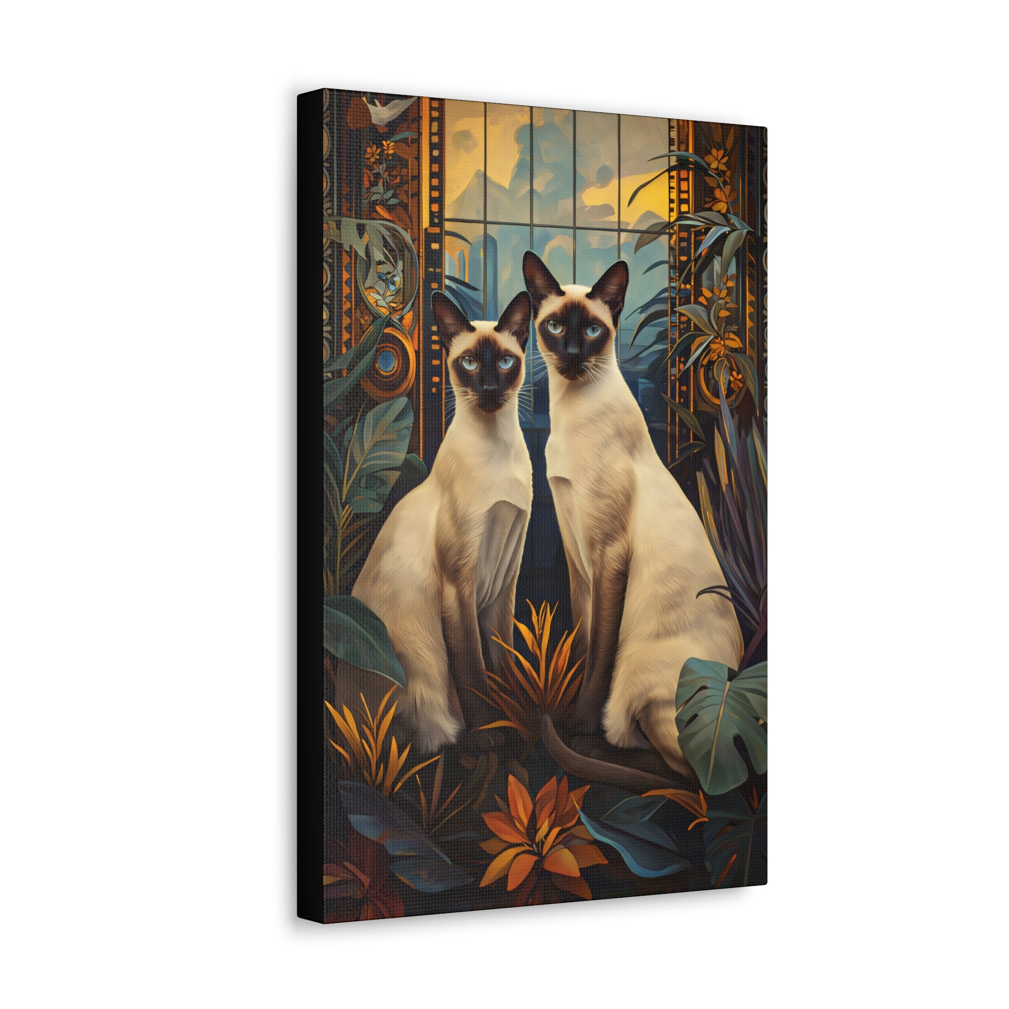 Twins In The Garden Canvas Print