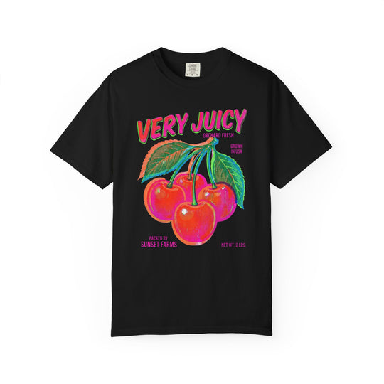 Very Juicy Cherries Womens L'Atomique Relaxed Fit Comfort Colors Graphic Tee