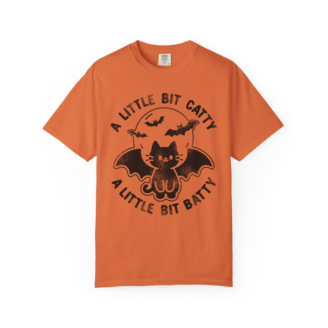 A Little Bit Batty A Little Bit Catty Womens WUNDERLAND Backyard Dept Halloween Booteek Short Sleeve Tee