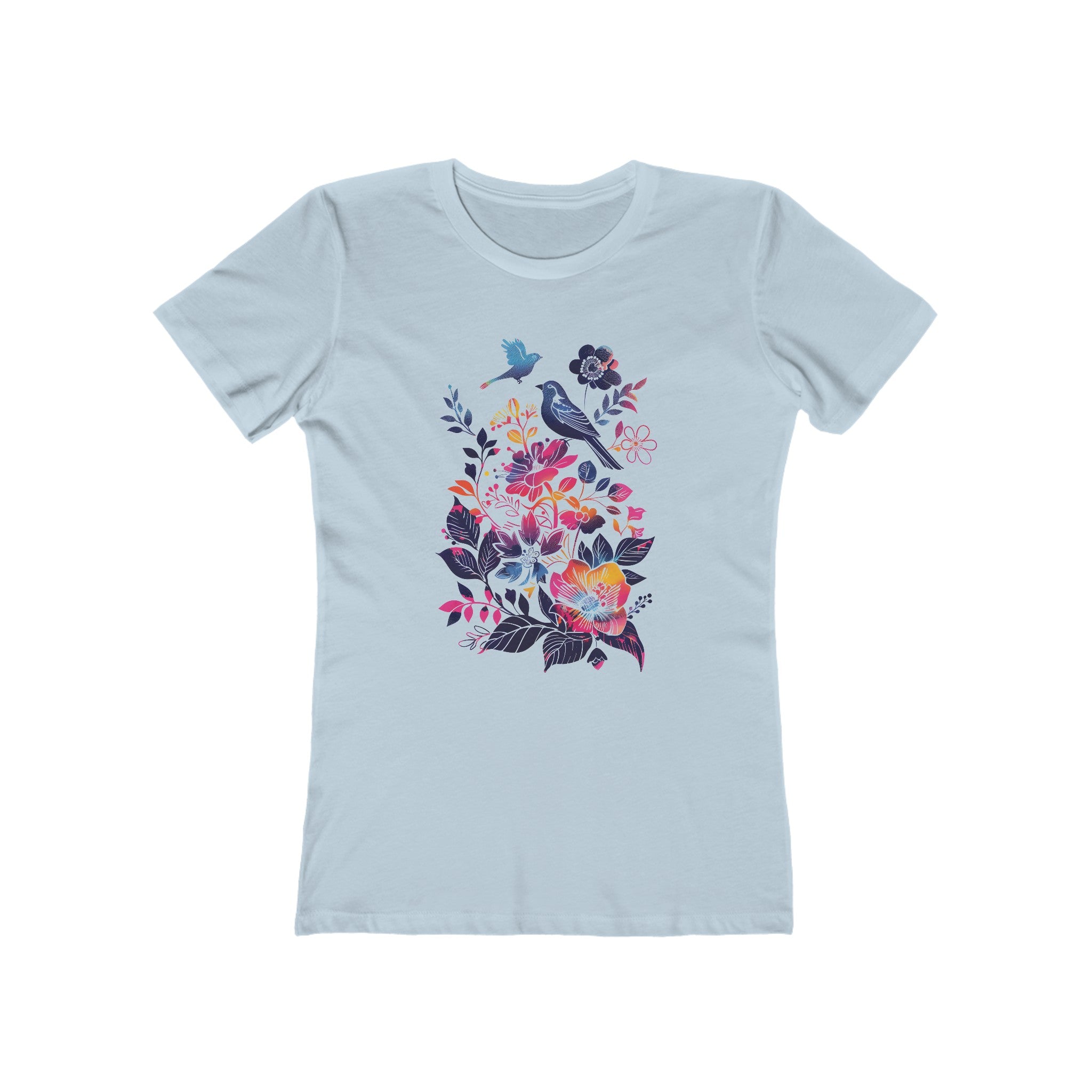 Birds Song Folk Floral Womens L'Atomique Graphic Tee