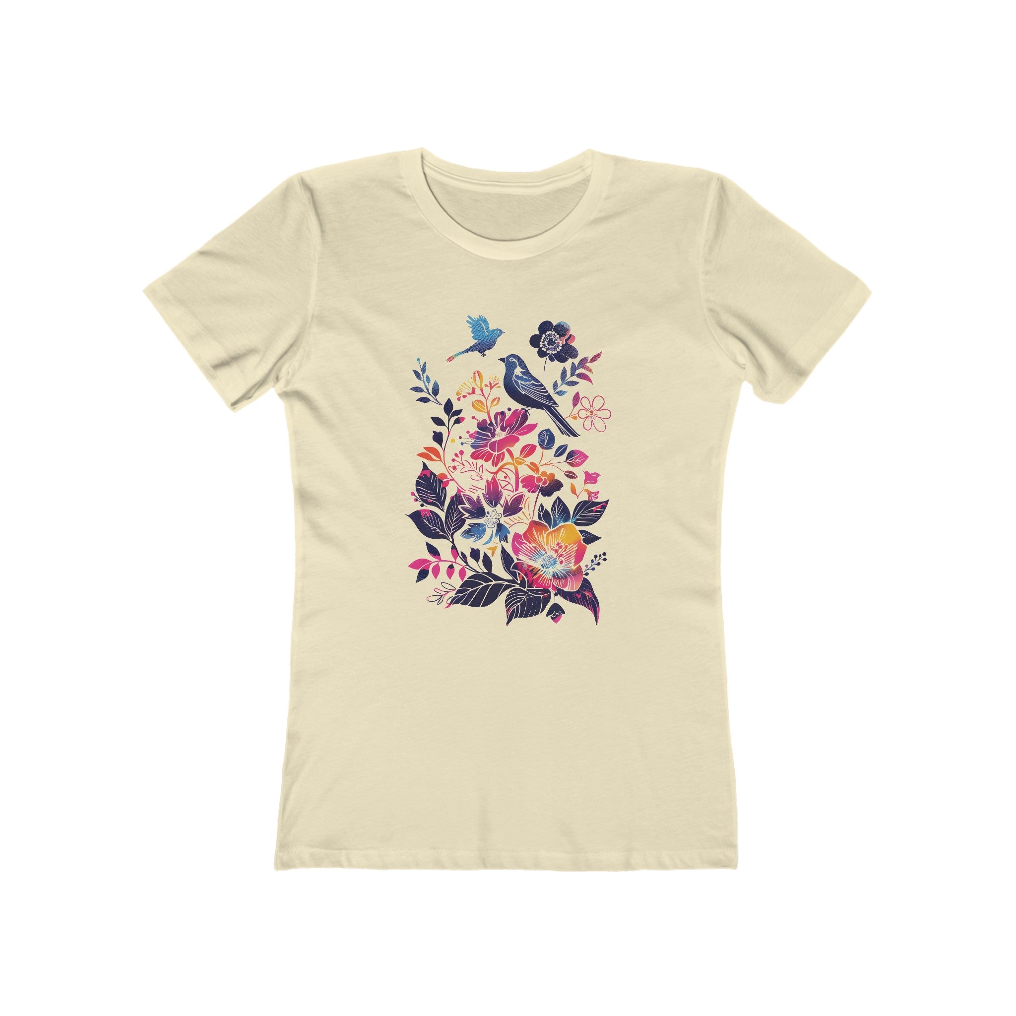 Birds Song Folk Floral Womens L'Atomique Graphic Tee