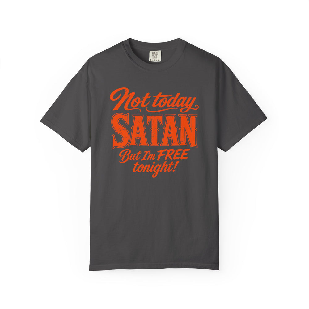 Not Today Satan Womens WUNDERLAND Halloween Booteek Short Sleeve Tee