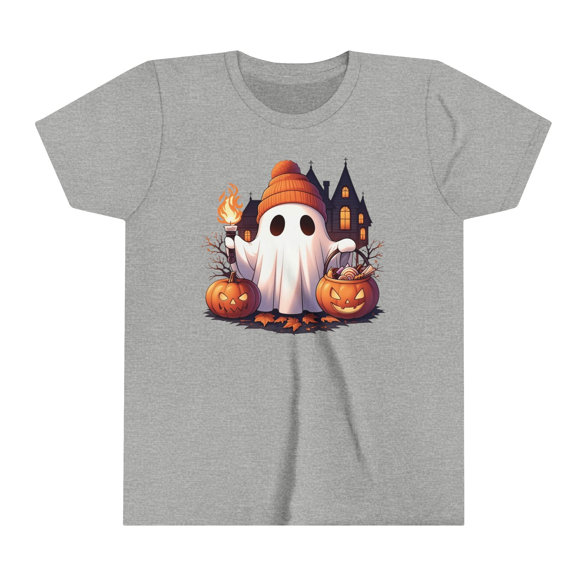 Spooky Ghost House Girls Halloween Short Sleeve Tee