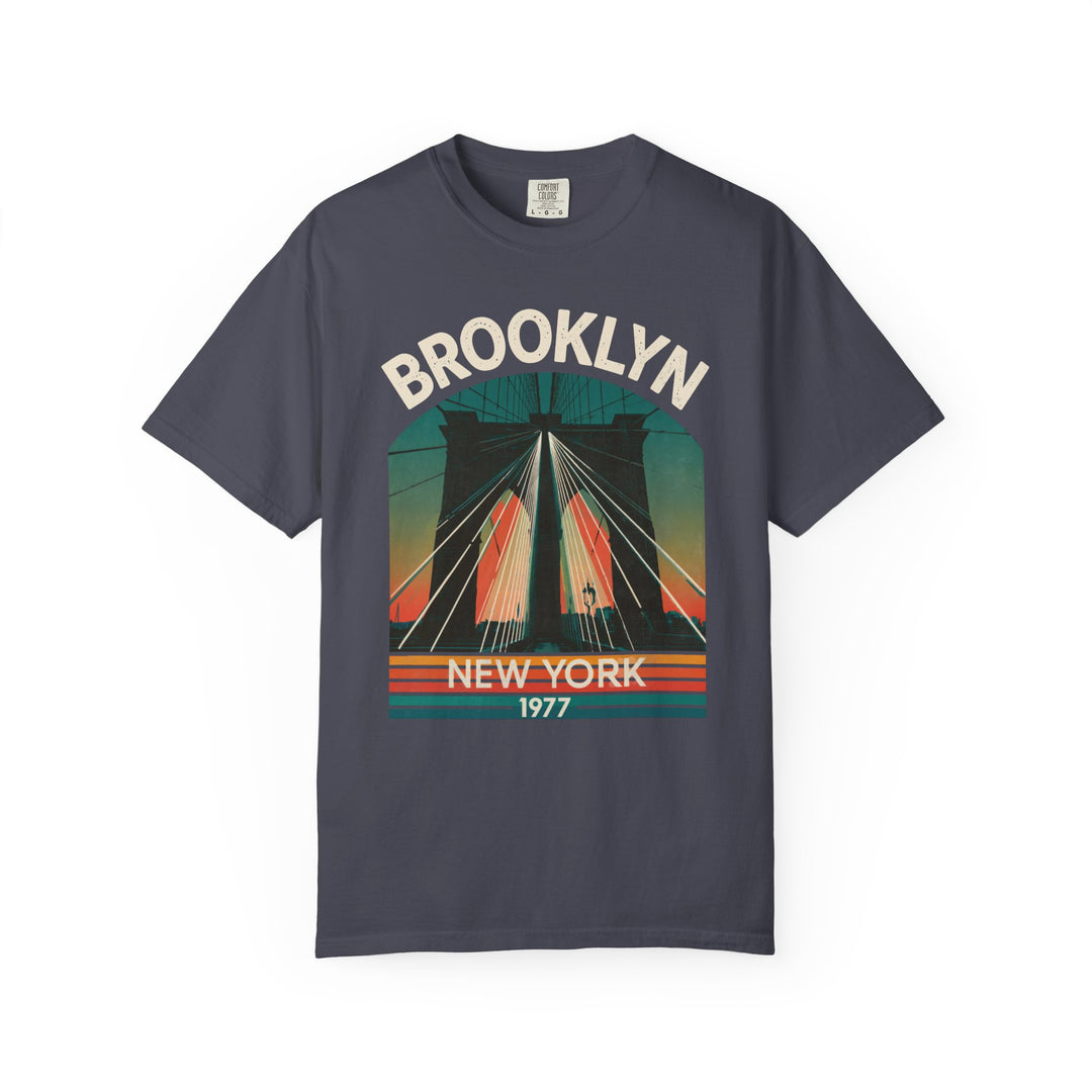 Brooklyn Bridge New York 1977 Vintage Mens WUNDERLAND Heritage Short Sleeve Tee