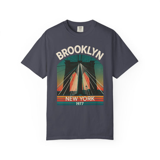 Brooklyn Bridge New York 1977 Vintage Mens WUNDERLAND Heritage Short Sleeve Tee